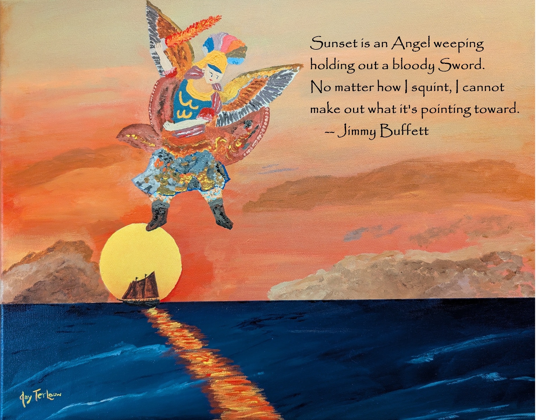 Sunset is an Angel Weeping mouse pad